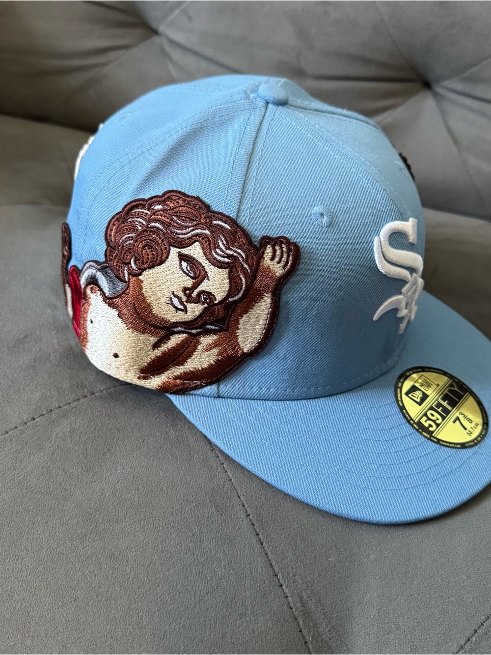 JON STAN Edition New Era Chicago White Sox 59FIFTY SkyBlue Fitted Hat Size 7 3/8